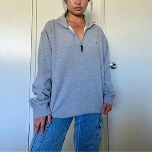 Vintage Nautica Women's Gray quarter zip Sweatshirt